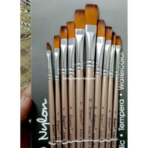 10pcs Giorgione Handle Flat Brush Set