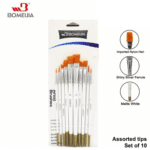 Bomeijia artist round & flat tip nylon brush set