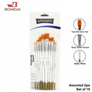 Bomeijia artist round & flat tip nylon brush set