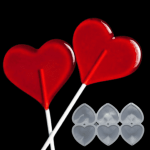 Lolipop hearts silicone mold