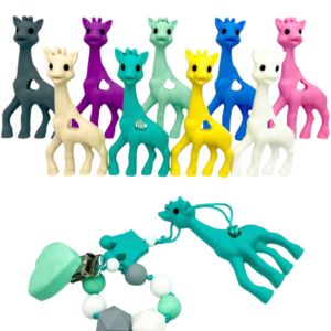 Giraffe silicone teether toy