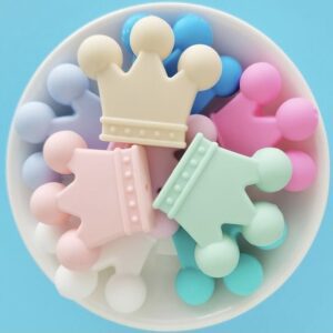 Silicone teething crown bead