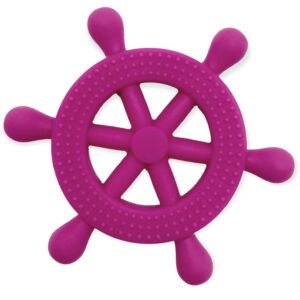 Pink steering wheel silicone teething toy