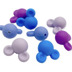 Mickey silicone teething beads beads - blue & purple colors