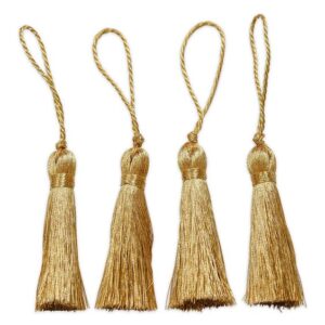 Gold tassels thin (4pcs)