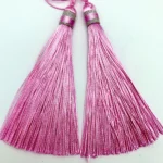 Pink and silver tassels (2pcs)