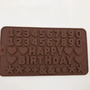 Silicone happy birthday chocolate mold