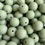 Light Grey Silicone Teething Beads 10pcs - 12mm