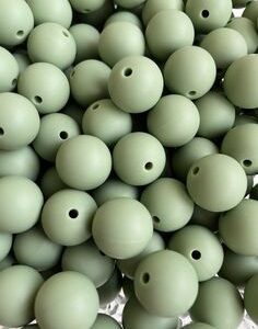 Light Grey Silicone Teething Beads 10pcs - 9mm
