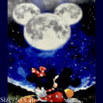 Diamond painting art - Mickey & Minnie under the Moon