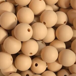 Oatmeal Silicone Teething Beads 10pcs - 12mm