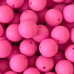 Flamingo Pink Silicone Teething Beads 10pcs - 9mm