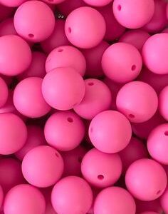 Flamingo Pink Silicone Teething Beads 10pcs - 9mm