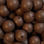 Brown Silicone Teething Beads 10pcs - 9mm