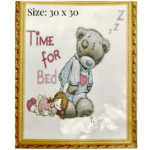 Diamond painting art - sleepy teddybear with a doll