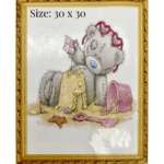 Diamond paining art - teddybear playing n a sand