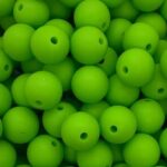 Lime Silicone Teething Beads 10pcs - 12mm