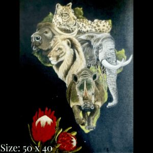 Diamond painting art - Africa continent and big 5
