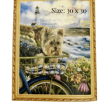 Diamond painting art - Yorkshire terrier in bicycle basket