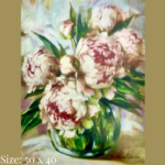 Diamond painting art - peony flowers in a vase