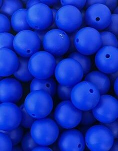 Blue Silicone Teething Beads 10pcs - 9mm