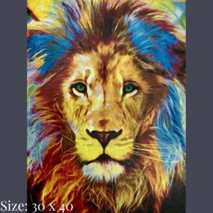 Diamond pinting art - lion head