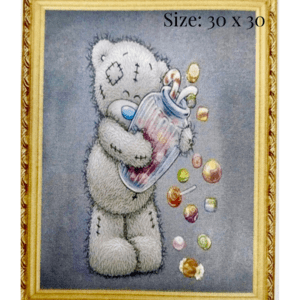 Diamond painting art - teddy bear with candy jar