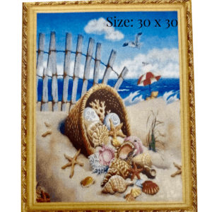 Diamond painting art - seashells on the beach