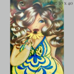 Diamond painting art - woman with a flower