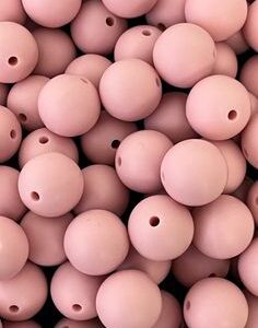 Rose Silicone Teething Beads 10pcs - 9mm
