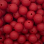 Red Silicone Teething Beads 10pcs - 9mm