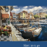 Diamond painting art - river port view