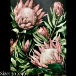 Diamond painting art - protea flowers