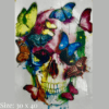 Diamond painting art - skull with butterflies