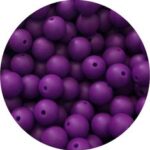 Dark Purple Silicone Teething Beads 10pcs - 9mm
