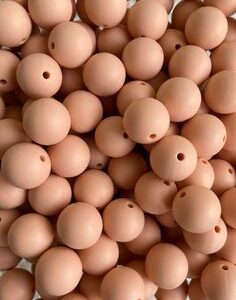 Pastel Pink Silicone Teething Beads 10pcs - 12mm