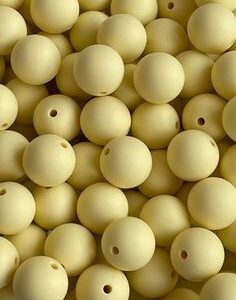 Butter Yellow Silicone Teething Beads 10pcs - 9mm