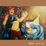 Diamond painting art - woman with wine