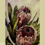 Diamond painting art - protea flowers