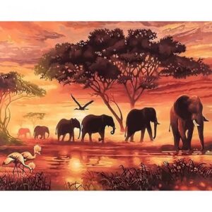 Painting by numbers - elephants