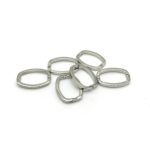 Silver Rectangle Key Rings  6pcs