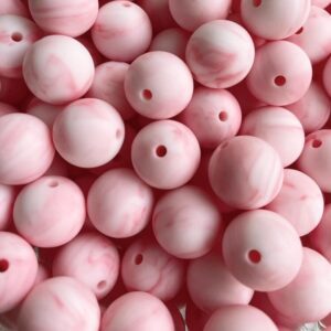 Marple Pink Silicone Teething Beads 10pcs - 12mm
