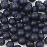 Black Silicone Teething Beads 10pcs - 9mm
