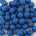 Blue Silicone Teething Beads 6pcs - 15mm