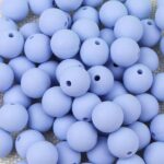 Pastel Blue Silicone Teething Beads 10pcs - 12mm