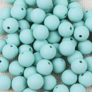 Mint Silicone Teething Beads 10pcs - 12mm