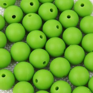 Light Green Silicone Teething Beads 10pcs - 9mm