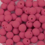 Hot Pink Silicone Teething Beads 6pcs - 15mm