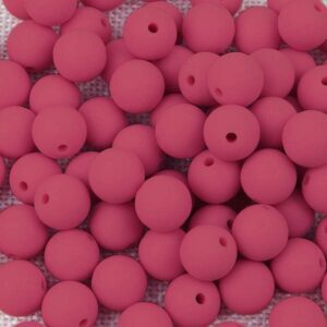 Hot Pink Silicone Teething Beads 10pcs - 12mm