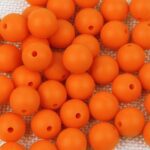 Orange Silicone Teething Beads 10pcs - 9mm